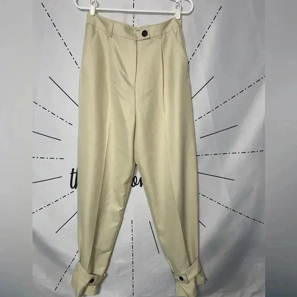 NWT ASOS DESIGN Tapered Dad Pants with Ankle Tab Detail - Picture 3 of 7